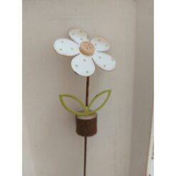 FIORE IN METALLO PANNA 4 CM. H.40 CM
