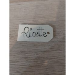 TARGA RICETTE IN LEGNO. 6X3CM.