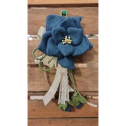 DECORO FIORITO BOMBONIERA AZZURRO MELANGE KIT