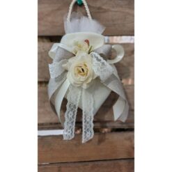 SACCHETTO CUORE BOMBONIERA ARGENTO KIT