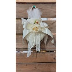 SACCHETTO CUORE BOMBONIERA PANNA KIT
