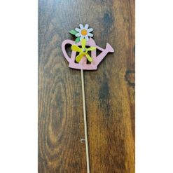DECORAZIONE LEGNO ANNAFFIATOIO ROSA H. 30CM