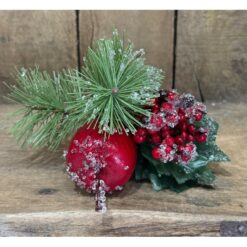 PICK MELA ROSSA CON PIGNA H.15CM