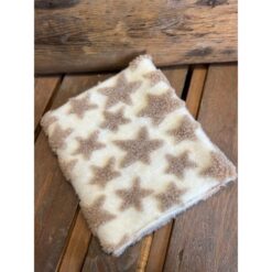 LANA COTTA DECORATA STELLE NEUTRA 50X150 CM (PORTAPANETTONE)