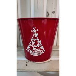 VASO METALLO NATALE ROSSO H.15CM