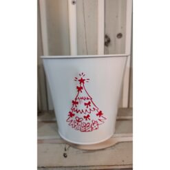VASO METALLO NATALE BIANCO H.15CM