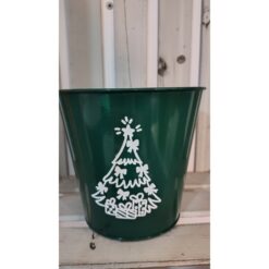 VASO METALLO NATALE VERDE H.15CM