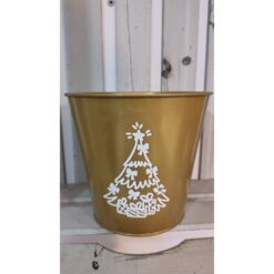 VASO METALLO NATALE ORO H.15CM