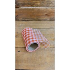 NASTRO ORGANZA DECORATO QUADRO ARANCIO H.10CM