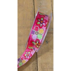 NASTRO FIORI E FARFALLE ROSA 1 ROCCA 25MT