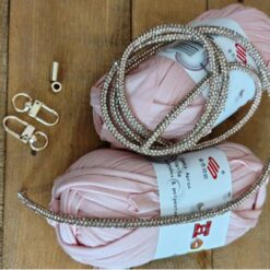 PORTA CELLULARE UNCINETTO ROSA ANTICO KIT