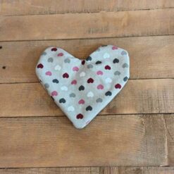 CUORE STOFFA NEUTRO CON CUORI COLORATI 12X15CM
