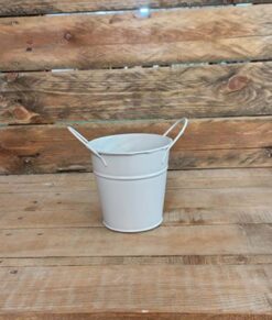 VASO METALLO CON MANICI NEUTRO DIAM.11CM H.10CM