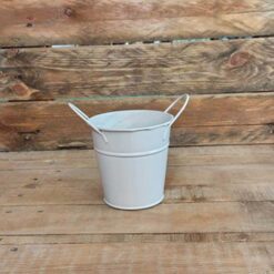 VASO METALLO CON MANICI NEUTRO DIAM.11CM H.10CM