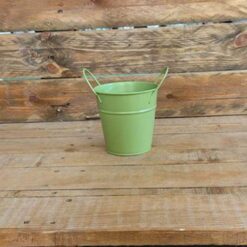VASO METALLO CON MANICI VERDE DIAM.11CM H.10CM