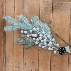 RAMO BACCHE BIANCHE H. 40CM